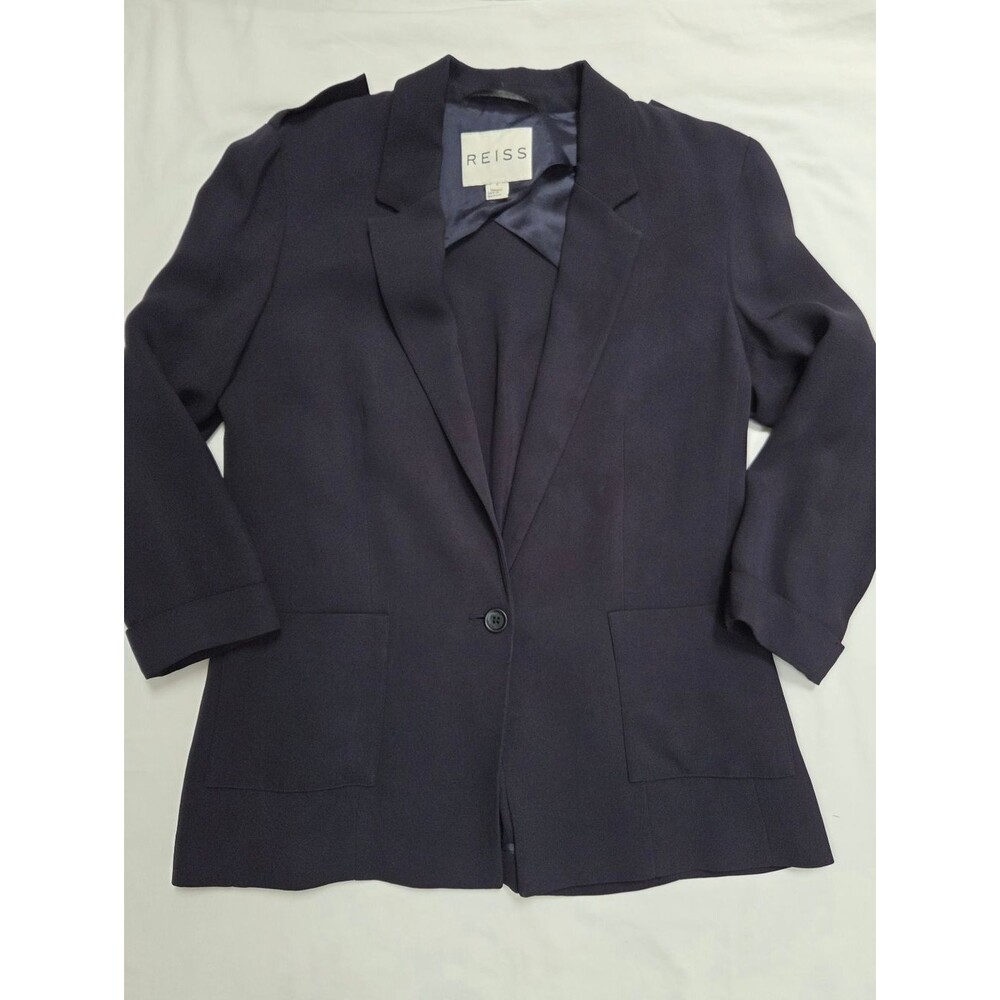 Reiss Cleopatra Navy Blue Viscose Blazer S